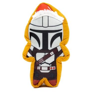 Imagem de Star Wars Brinquedo de pelúcia para cães grandes, médios e pequenos, réplica de biscoito de Papai Noel Mandalorian de Natal