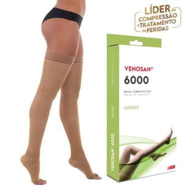 Imagem de Meia Coxa 7/8 Venosan 6000 Compressão 20-30mmHg Pé Aberto Bege, G