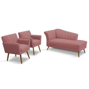 Imagem de Kit Recamier + 2 Poltronas Para Decoração Recepção Clinica Estética No