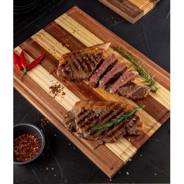 Imagem de Tábua de Churrasco para Cortar Carne Grande 35x24cm Madeira