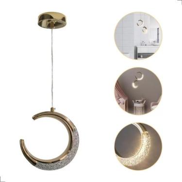 Imagem de 1 Luminária Pendente Cristal Meia Lua Minguante Crescente Led - AAATOP