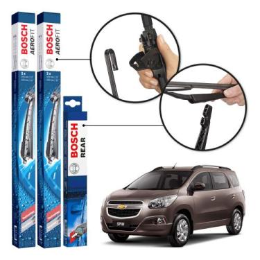 Imagem de Kit 3 Palhetas Dianteiras + Traseira Original Bosch Chevrolet Spin 201