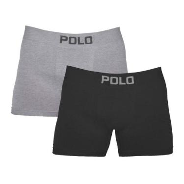 Imagem de Kit 2 Cuecas Boxer Polo 781 Algodão Sortido - POLO STAR, Preto, Cinza,