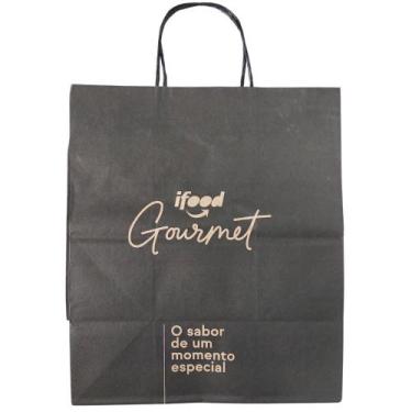 Imagem de 50 sacolas super dark ifood  m 28 x 32 x 17,5