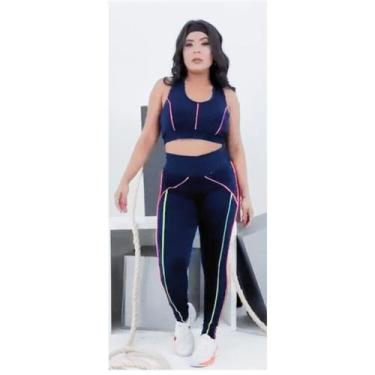 Imagem de Conjuntos Calça Legging E Top Roupas Feminina Academia - WM, G, Preto 
