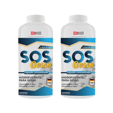 Imagem de Kit 2 SOS Gesso Hidrofugante Para Gesso 1L - Drylevis