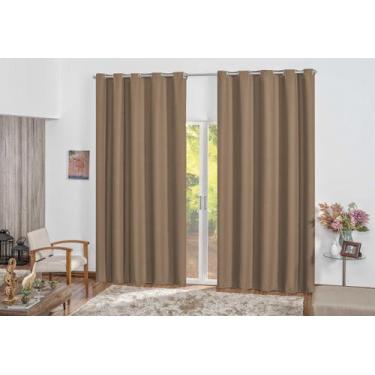 Imagem de Cortina Blackout Com Ilhós Para Sala Quarto Para Varão De 2m - Doravan