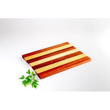 Imagem de Tábua de 30x22,5 cm Pequena para Cortar Alimentos Madeira
