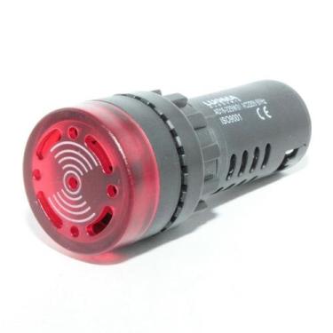 Imagem de Sinalizador Sonoro LED 220VCA 22mm Vermelho Metaltex, Vermelho
