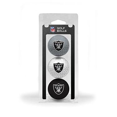 Imagem de Team Golf Bolas de golfe NFL Las Vegas Raiders tamanho regulamentado, pacote com 3, impressão colorida de time durável