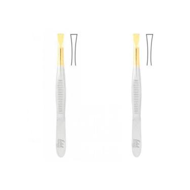 Imagem de Kit 2 Pinça Depilação Canelada Reta 9cm 2341.303 Solingen - Edel Solin