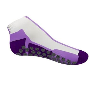 Imagem de Meia Gold Sports para Pilates - Anti Derrapante Fechada, Único, Roxo, 