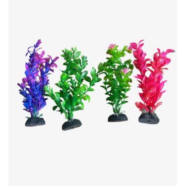 Imagem de Planta Artificial 20 Cm Aquário Enfeite C/ 4 Unidades Cod.13 - Aqua ta