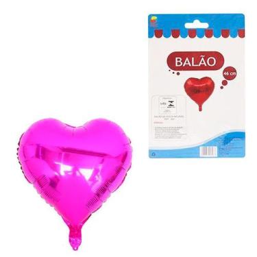 Imagem de Balão Coração Metalizado Roxo 45cm Ótima Qualidade Gás / Ar - RT