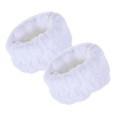 Imagem de Pulseira Veludo Faixa De Lavar Rosto Pulso Punho 4 Unidades - H2, Bran