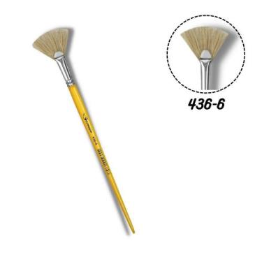 Imagem de Pincel Condor 436-06 Leque Pelo Natural Cabo Longo