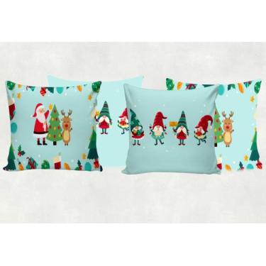 Imagem de Kit 4 Capas para Almofada Natal Decoração Minimalista Merry Christmas 