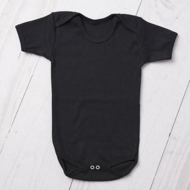 Imagem de Body bebê suedine manga curta 100% algodão - LETICIA CAT, Preto, G