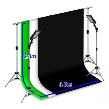 Imagem de Sup Fundo Infinito + 2 Tripés Com Holofote + 3 Tecidos 3X2 - Projehous