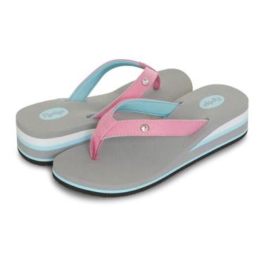 Imagem de Floopi Sandálias de salto alto para mulheres, tapete de ioga confortável para suporte, plataformas de dedo para o verão, Cinza B, 37