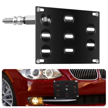 Imagem de CNSPEED Gancho de reboque para para-choque dianteiro Suporte de suporte de placa de licença Relocator para BMW E39 E46 E70 E71 E90 E91 E92 E93 1 3 4 5 7 Series X3 X5 X6