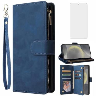 Imagem de Asuwish Capa carteira compatível com Samsung Galaxy S24 5G, protetor de tela de vidro temperado e capa flip de couro, suporte para cartão, acessórios de celular, capas de telefone para S 24 24S GS24