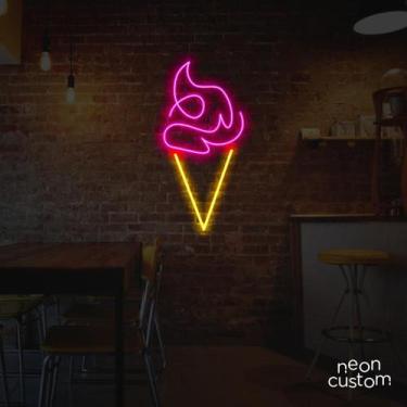 Imagem de painel letreiro led Neon Sorvete decoracao festa bar - Neon Custom, Mu