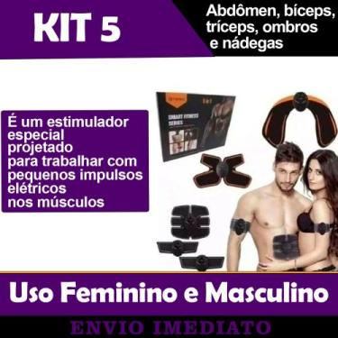 Imagem de Kit 5 Tonificador Muscular Elétrico Para Abdômen Bíceps Tríceps Ombros