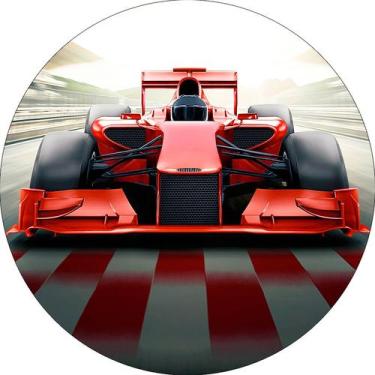 Imagem de Painel De Festa Redondo 1,50x1,50 -  Carro De Corrida Formula 1 Vermel