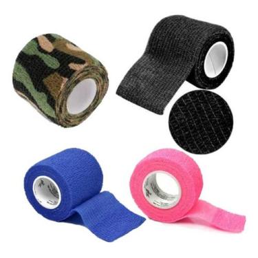 Imagem de Kit 5 Bandagens Elásticas Adesivas Atadura 5cmX5m - Cores - MALTASUPPL