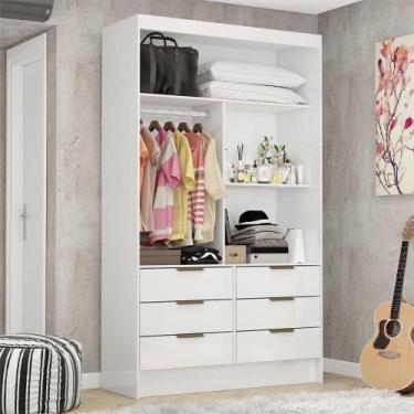 Imagem de Closet De Casal Sevilha Com 6 Gavetas Carioca Móveis Branco