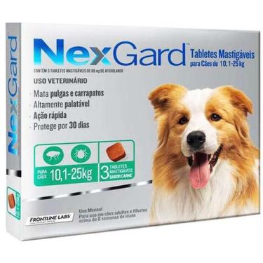 Imagem de Antipulgas E Carrapatos Nexgard 68 Mg Para Cães De 10,1 À 25 Kg Com 03