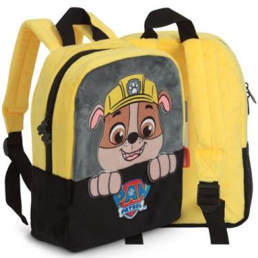 Imagem de Mochila Infantil Patrulha Canina Personagem Rubble Amarela - Plike