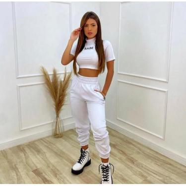 Imagem de Calca Moletom Jogger Feminina Tunbir Gringa Sport Blogueira - BSereias