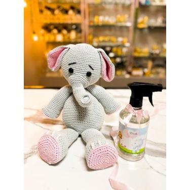 Imagem de Elefante em Amigurumi em Chochê - EB Fragrance, Cinza com verde