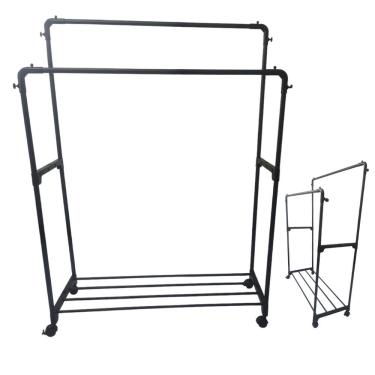 Imagem de Arara Dupla Cabideiro Sapateira Blusa Casaco Sandalia Tenis Chapeu Bolsa Toalha Casa Apartamento Loja Quarto Closet Organizaçao Multiuso