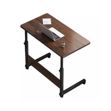 Imagem de LICONG-2019 Mesa para computador móvel, mesa de cabeceira móvel para quarto, mesa pequena para uso doméstico, mesa de estudante, mesa de computador, mesa de computador móvel sobre rodas