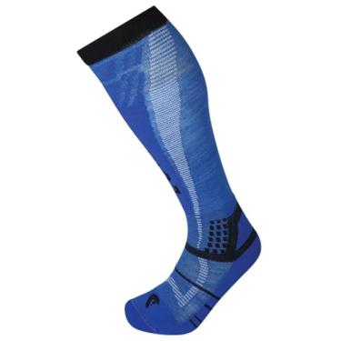 Imagem de Lorpen Meia ecológica masculina T3, ótima para esportes de inverno, ecológica e sustentável, alta e acolchoada, azul, tamanho extra grande