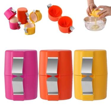 Imagem de 3 peças Abridor de casca de ovo, ferramenta de biscoito para ovos crus, cortador de topo de ovo, descascador de ovos cozidos, separador de ovos de aço inoxidável, quebrador de casca de ovo,