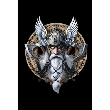 Imagem de Norse Mythology Notebook: Old Norse God Odin Scandinavian Nordic Black Lined Notebook