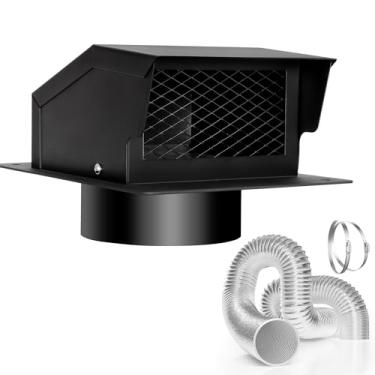 Imagem de LTSEAME Kit de ventilação de telhado de 15 cm, ventilação de teto removível, ventilação de teto de exaustão de banheiro para secador, aço galvanizado de 15 cm com amortecedor, dutos de alumínio de 1,5