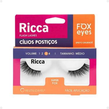 Imagem de Cílios Postiços Ricca Belliz Fox Eyes Super Fox Vol:3 Médio Cód.2696 -