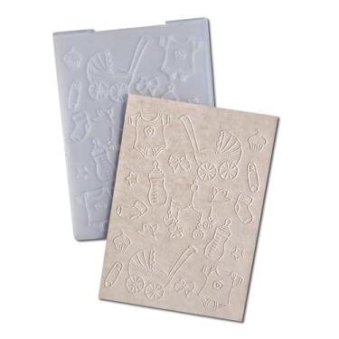 Imagem de DIYology Pastas em relevo para bebês recém-nascidos para fazer cartões, chá de bebê, sip-and-see modelo de pasta de gravação de festa para artesanato de papel faça você mesmo, scrapbook, decoração de