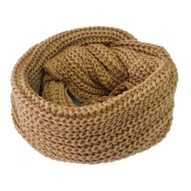 Imagem de Cachecol Femino - Gola de Tricô de Lã - Echarpe Duas Voltas - Inverno 