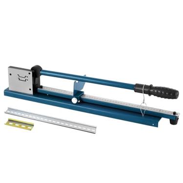 Imagem de MXBAOHENG Ferramenta de corte manual de trilho DIN com ranhura dupla com régua de 50 cm para cortar alumínio ranhurado, trilho DIN de aço 35 mm de largura, 7,5 mm de altura