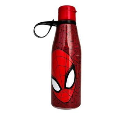 Imagem de Garrafinha Água Homem-Aranha Menino 530ml C/Alça Tampa Abre Fácil Plas