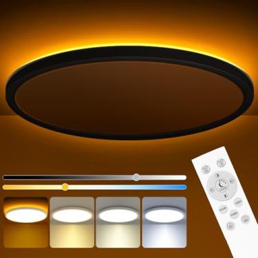 Imagem de zemty Luminária De Teto Led De 15 Polegadas Com Luz Noturna 1800K, 3000K/4000K/6500K Luminárias De Teto Reguláveis Com Controle Remoto, Iluminação De Teto De Baixo Perfil Para Quarto, Sala De Estar,