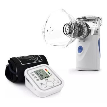 Imagem de Kit Medidor De Pressão Arterial + Nebulizador Inalador Portatíl - Dark