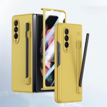 Imagem de HOULEE Capa para Samsung Galaxy Z Fold 4 com S Pen e protetor de tela Z Fold 4 compatível com a pele, com suporte para caneta S, capa protetora completa de carregamento sem fio para PC para Galaxy Z