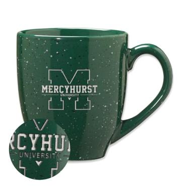 Imagem de Rico Industries NCAA Mercyhurst Lakers Caneca de café de cerâmica salpicada com logotipo principal verde 473 ml cor do time gravado a laser